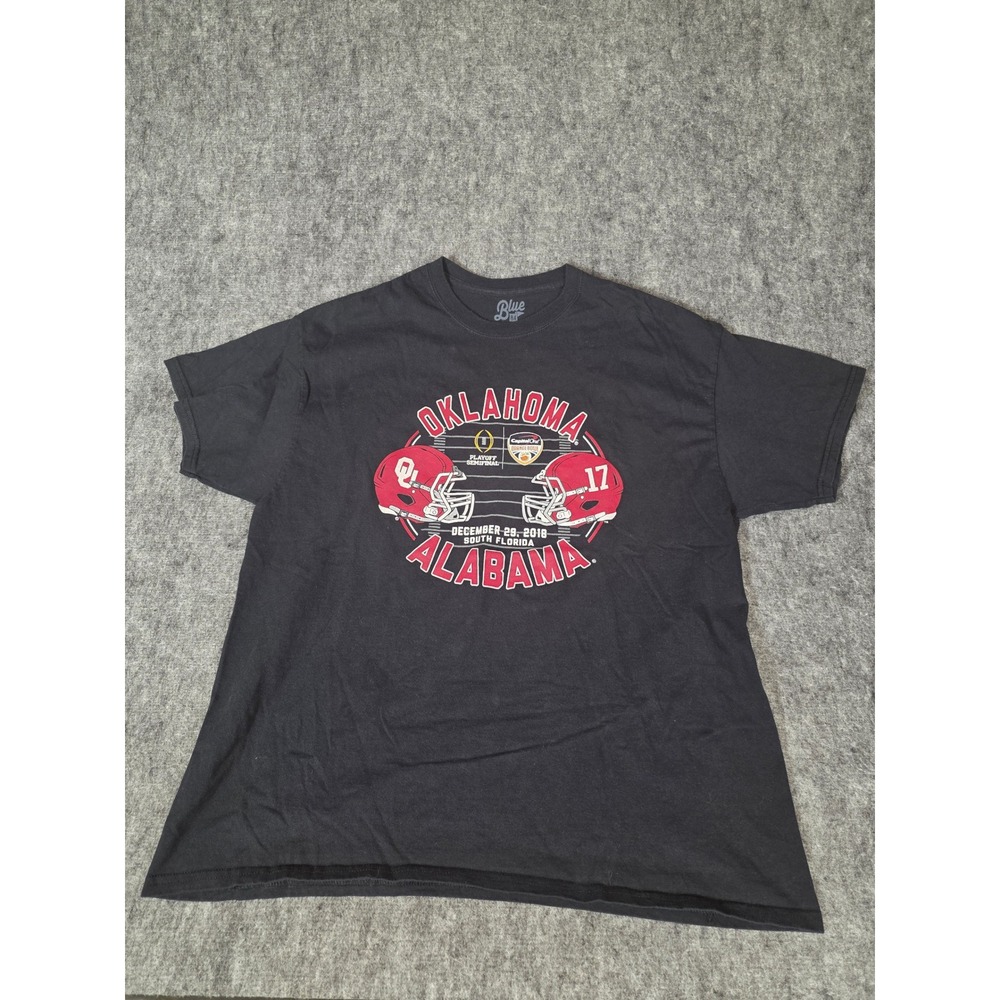 Oklahoma vs Alabama Mens XL Shirt Orange Bowl 2018 College Playoff Graphic Tee
